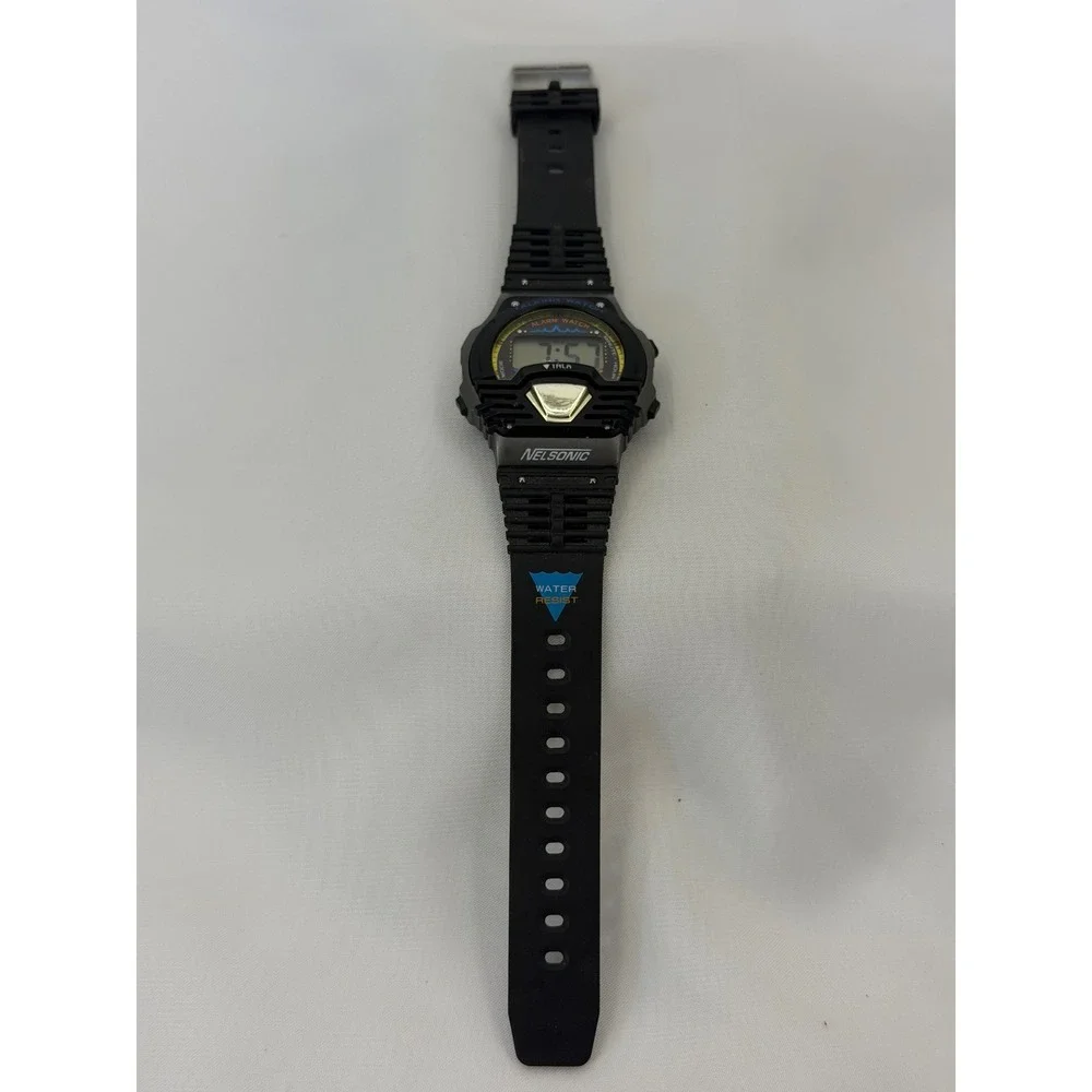 Nelsonic Talking Watch Vintage Digital Alarm Water Resist Black NO72 107